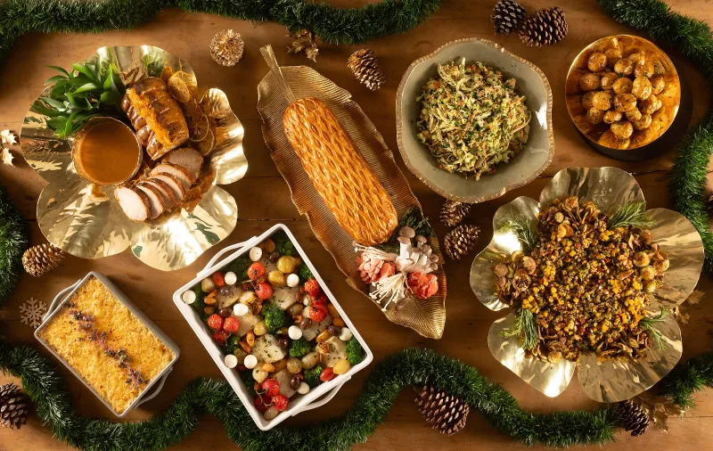 Acompanhamentos de Natal da Casa Petri servidos à mesa
