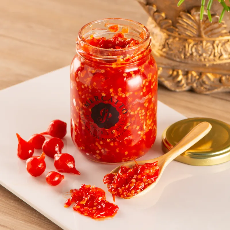 Geleia de pimenta artesanal da Casa Petri, servida em pote de vidro